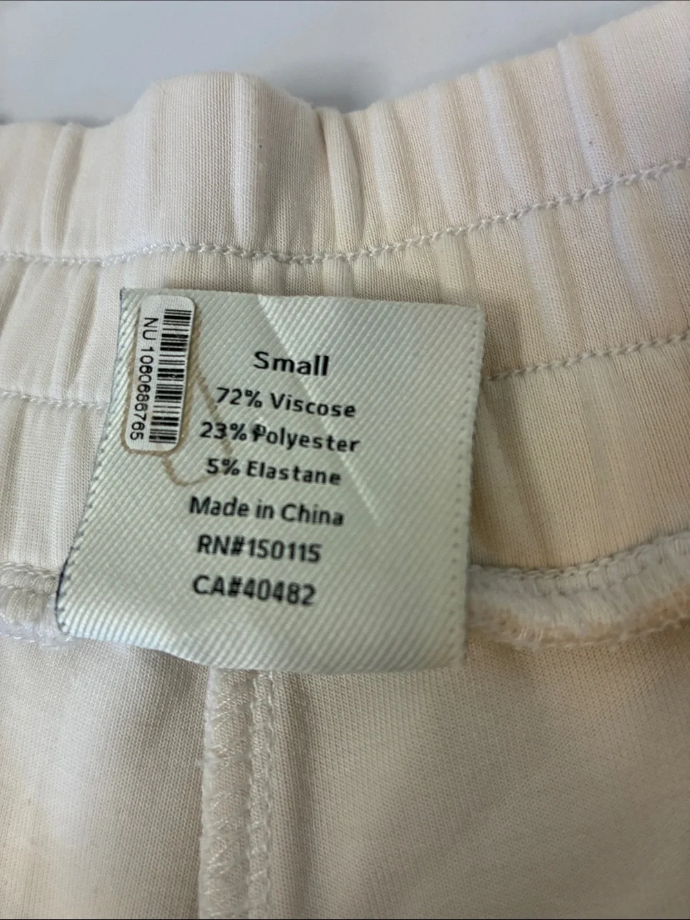 Varley Ollie High Rise DoubleSoft Sweat Shorts Cream 3.5 S